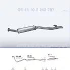 POLMO 03.42 - Kipufogó közép dob BMW 3 E30 2.4 TD (1988-1992)