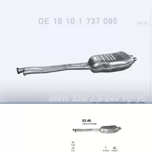   POLMO 03.46 - Kipufogó hátsó dob BMW 3 E36 2.5 (1990-1995)