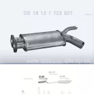 POLMO 03.65 - Kipufogó közép dob BMW 5 E34 2.0 (1990-1995)
