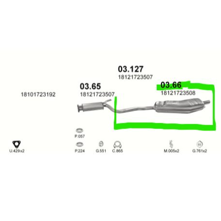 Polmo 03.66 – BMW 5 E34 Kipufogó hátsó dob