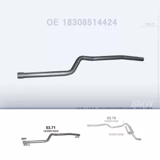   POLMO 03.71 - Kipufogó középső cső BMW 1 F20 1.6 D, 2.0 D (2010-2016)