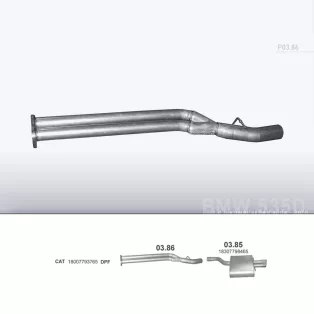   POLMO 03.86 - Kipufogó hátsó dob BMW 5 E60 3.0 D (2004-2010)
