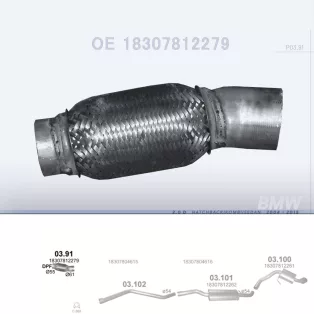   POLMO 03.91 - Kipufogó rezoncső BMW 1 E81/E87 2.0 D (2004-2015)