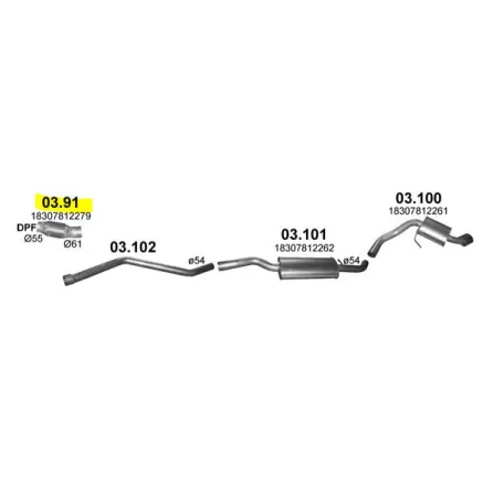 BMW X1 Kipufogó Javító Cső - Polmo 03.91
