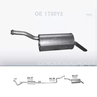   POLMO 04.07 - Kipufogó hátsó dob CITROEN BERLINGO 1.6 (2008-2012)