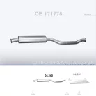POLMO 04.240 - Kipufogó közép dob CITROEN XANTIA 3.0 (1996-2001)