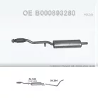 POLMO 04.245 - Kipufogó közép dob Citroen C1 II / Peugeot 108 / Toyota Aygo 1.2i 12V