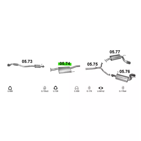Polmo 05.74 – Opel Antara / Chevrolet Captiva 2.2D Középső kipufogó dob