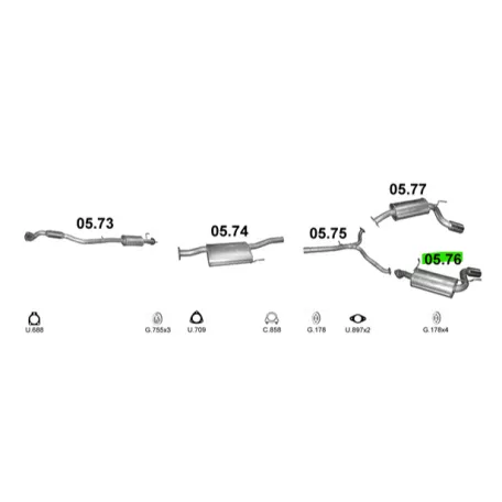 Polmo 05.76 – Opel Antara / Chevrolet Captiva 2.2D Kipufogó hátsó dob