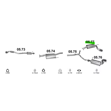 Polmo 05.77 – Opel Antara / Chevrolet Captiva 2.2D Kipufogó hátsó dob