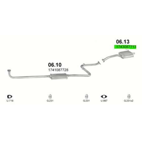 Polmo 06.13 – DAIHATSU Charade Kipufogó hátsó dob