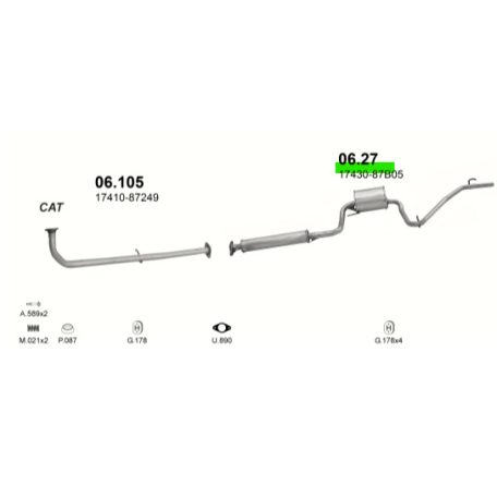 Polmo 06.27 – DAIHATSU Cuore Kipufogó rendszer