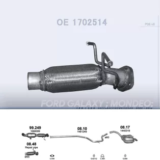 Polmo 08.48 – Ford / Volvo Kipufogó javítócső
