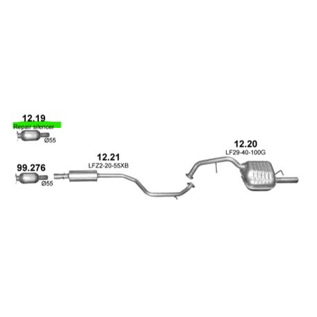 Polmo 12.19 – MAZDA 5 Kipufogó javító dob