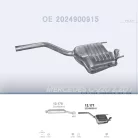 POLMO 13.171 - Kipufogó hátsó dob MERCEDES C220 - W202 2.2 D, 2.5 D (1993-1998)