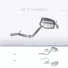 POLMO 13.51 - Kipufogó hátsó dob MERCEDES E240 - W211 1.8, 2.6, 3.2, 5.0 (2002-2009)