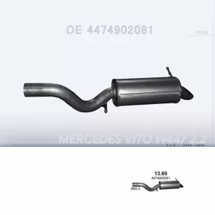 P13.60 - Kipufogó MERCEDES VITO (W447) 2.2 D (2014-2020)