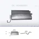 POLMO 13.77 - Kipufogó hátsó dob MERCEDES ML320 - W163 3.2 (1998-2002)