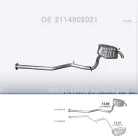 POLMO 13.80 - Kipufogó hátsó dob MERCEDES E280 - W211 2.7 D, 3.0 D, 3.2 D (2002-2009)