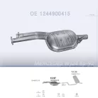 POLMO 13.97 - Kipufogó közép dob MERCEDES 260E - W124 2.6, 3.0 (1985-1992)
