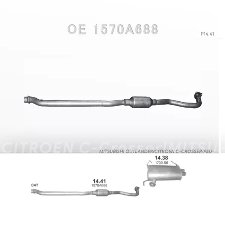 POLMO 14.41 - Kipufogó közép dob CITROEN C-Crosser 2.2 D (2007-2013)