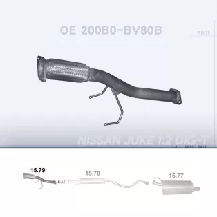   POLMO 15.79 - Kipufogó gyűjtő cső NISSAN JUKE 1.2 (2014-2018)