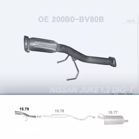 POLMO 15.79 - Kipufogó gyűjtő cső NISSAN JUKE 1.2 (2014-2018)