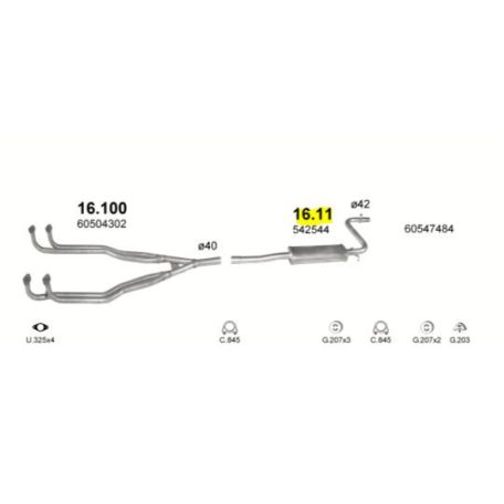 Polmo P16.11 ALFA ROMEO 33 kipufogó közép dob