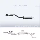 POLMO 17.008 - Kipufogó első cső Opel Combo 1.6 CNG