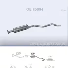 POLMO 17.029 - Kipufogó közép dob OPEL KADETT 1.3, 1.4, 1.6, 1.8, 2.0 (1984-1991)