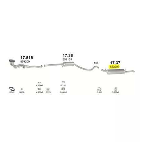 Polmo 17.37 – Opel Vectra Kipufogó hátsó dob