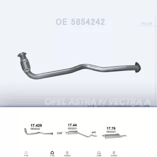   POLMO 17.429 - Kipufogó gyűjtő cső OPEL ASTRA 1.7 D (1991-1998)