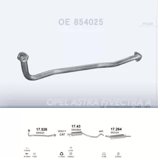   POLMO 17.526 - Kipufogó gyűjtő cső OPEL VECTRA 1.6 (1988-1993)