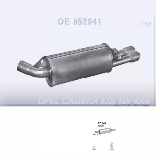   POLMO 17.541 - Kipufogó hátsó dob OPEL CALIBRA 2.0 (1990-1996)