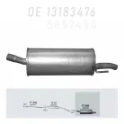 POLMO 17.549 - Kipufogó hátsó dob OPEL ASTRA 1.4 (2003-2009)