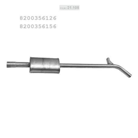 POLMO 21.105 - Kipufogó közép dob Renault Modus/1.2i 16V/1.4i 16V
