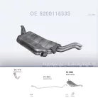 POLMO 21.286 - Kipufogó hátsó dob RENAULT LAGUNA 1.9 D, 2.0, 2.2 (2001-2007)
