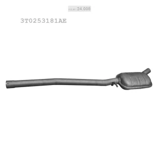   POLMO 24.008 - Kipufogó közép dob SKODA SUPERB 1.8 (2008-2015)