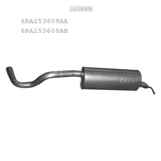   POLMO 24.010 - Kipufogó hátsó dob SKODA RAPID, SEAT TOLEDO 1.2, 1.4 TSi (2012-2019)