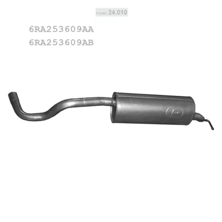 POLMO 24.010 - Kipufogó hátsó dob SKODA RAPID, SEAT TOLEDO 1.2, 1.4 TSi (2012-2019)