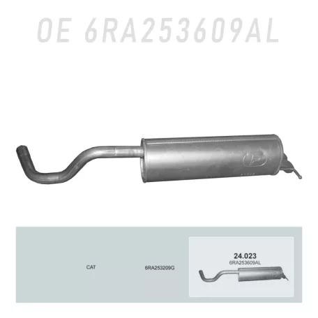POLMO 24.023 - Kipufogó közép dob SEAT TOLEDO 1.4 (2015-2019)