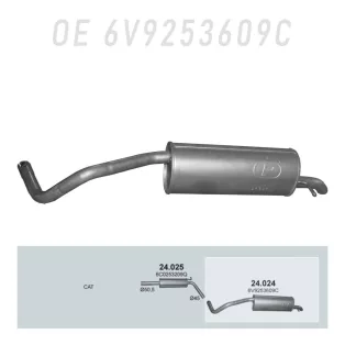   POLMO 24.024 - Kipufogó hátsó dob SKODA FABIA III 1.0 (2014-2022)