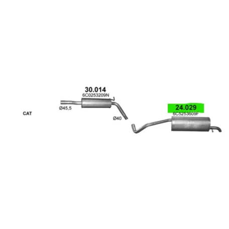 POLMO 24.029 - Kipufogó hátsó dob SKODA FABIA 1.0 (2014-2021)