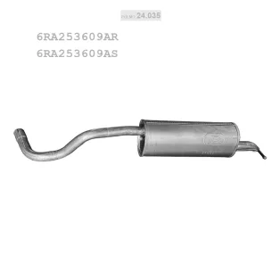   POLMO 24.035 - Kipufogó hátsó dob Seat Toledo / Skoda Rapid 1.0 TSi