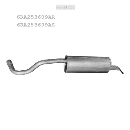 POLMO 24.035 - Kipufogó hátsó dob Seat Toledo / Skoda Rapid 1.0 TSi