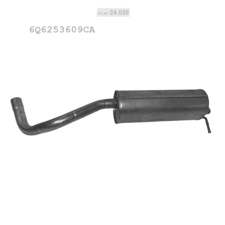 POLMO 24.038 - Kipufogó hátsó dob Skoda Fabia / VW Polo / Ibiza 1.2 / 1.4 /1.6 / 1.9 TDi