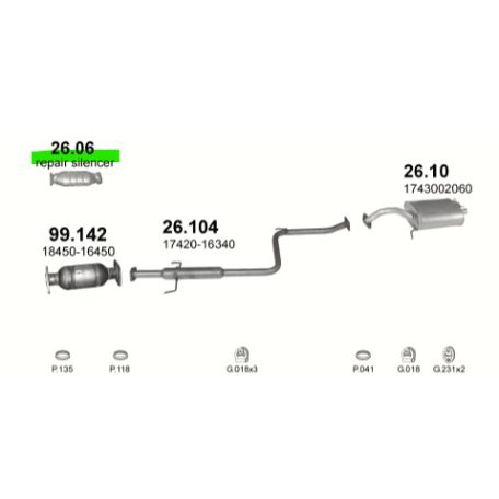 Polmo 26.06 – TOYOTA Carina II / Celica / Corolla Kipufogó javító dob