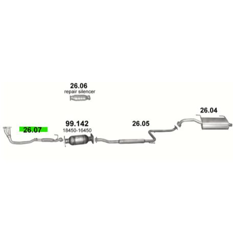 Polmo 26.07 – Toyota Celica 1.6 első kipufogó cső