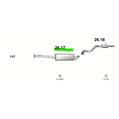 Polmo 26.17 – Toyota Land Cruiser Középső kipufogó dob