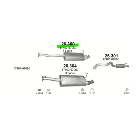 Polmo 26.300 – TOYOTA Land Cruiser Középső kipufogó dob